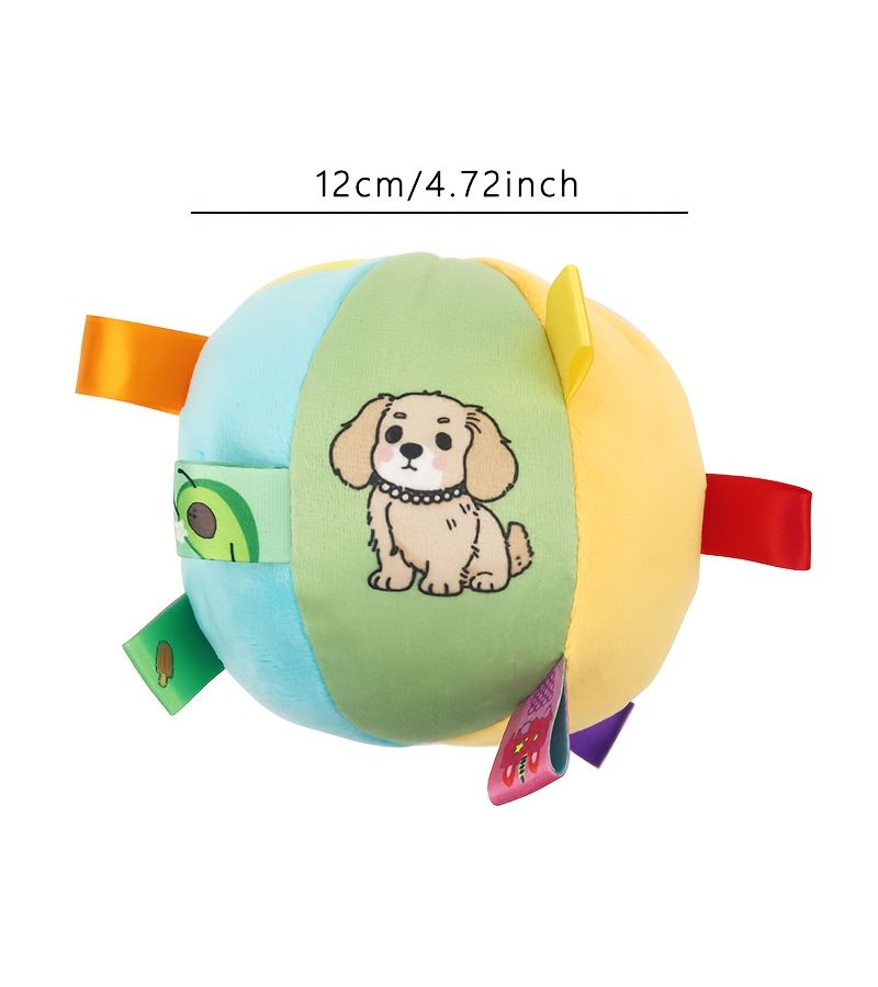 Bell Ringing Sound Toy Ball Plush Fabric Dog Chew Toy Durable Teething Ball Cute Pet Entertainment Ball No Battery Needed - Image 3