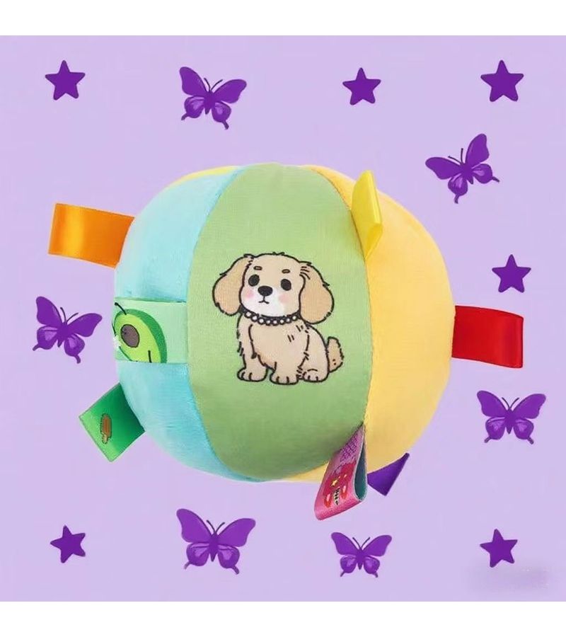 Bell Ringing Sound Toy Ball Plush Fabric Dog Chew Toy Durable Teething Ball Cute Pet Entertainment Ball No Battery Needed - Image 5