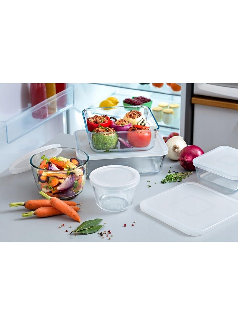 Pyrex Cook & Freeze Square Glass Dish with Plastic Lid 0.8L (Pack of 2), Oven, Microwave, Freezer & Dishwasher Safe Food Storage Container Clear 0.8Liters - Image 3
