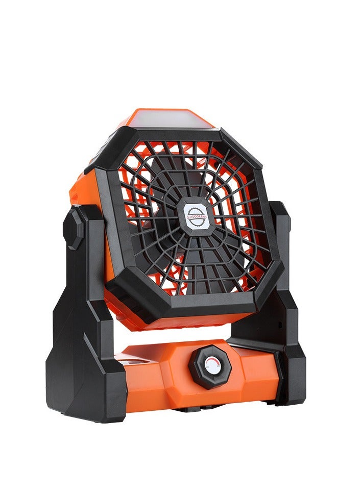 إسكدنيا مروحة محمولة يدوية للخارج - مروحة قابلة للتحكم في السرعة بشكل متواصل، رياح قوية، مروحة معتمدة على الشحن للتخييم مع إضاءة - Image 2