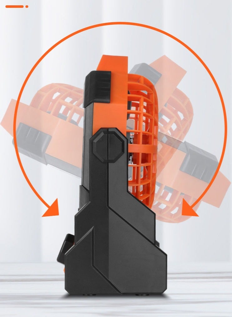 إسكدنيا مروحة محمولة يدوية للخارج - مروحة قابلة للتحكم في السرعة بشكل متواصل، رياح قوية، مروحة معتمدة على الشحن للتخييم مع إضاءة - Image 4