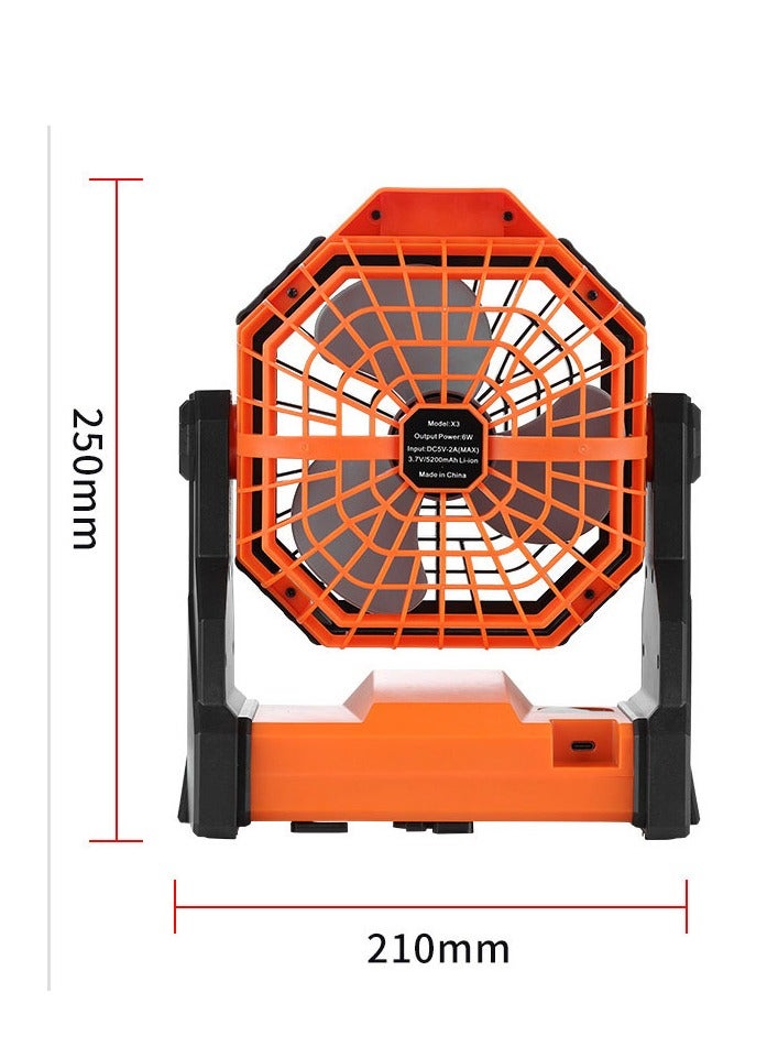 إسكدنيا مروحة محمولة يدوية للخارج - مروحة قابلة للتحكم في السرعة بشكل متواصل، رياح قوية، مروحة معتمدة على الشحن للتخييم مع إضاءة - Image 5