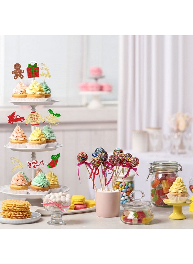 Ephlyn 24 Pcs Merry Christmas Cupcake Toppers - Reindeer Cupcake Picks, Candy Bell Sweater Gift Box for Christmas, New Year & Holiday Party Cake Decorations - Image 5