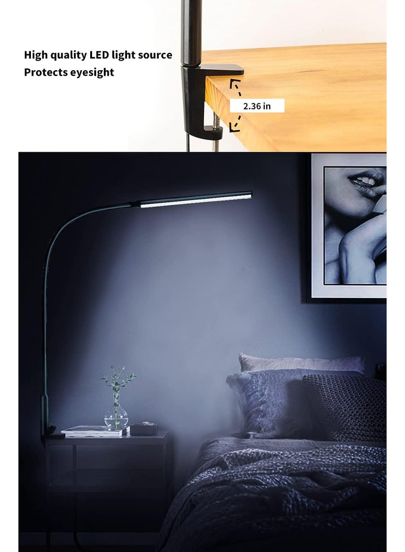 LOOPITYS （REMOTE）Desk Lamp LED USB Power Eye-Care Swing Arm Lamp Flexible Gooseneck Clamp,Dimmable,Architect Lamp 3 Color Modes,Desk Light Memory Reading Working Study,Energy Saving - Image 2