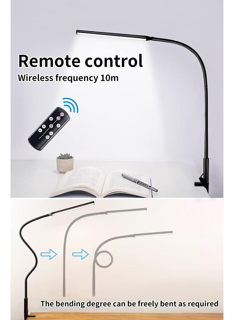 LOOPITYS （REMOTE）Desk Lamp LED USB Power Eye-Care Swing Arm Lamp Flexible Gooseneck Clamp,Dimmable,Architect Lamp 3 Color Modes,Desk Light Memory Reading Working Study,Energy Saving - Image 5