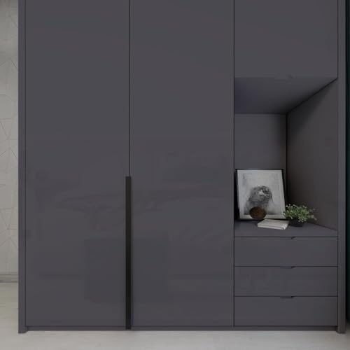 ERATO Glossy Wallpaper Peel & Stick Vinyl Contact Paper Self Adhesive Wallpaper for Kitchen Cabinets Furniture Countertop Removable Waterproof Wallpaper (Dark Grey Glossy, 2 Feet x 7 Feet) - Image 3