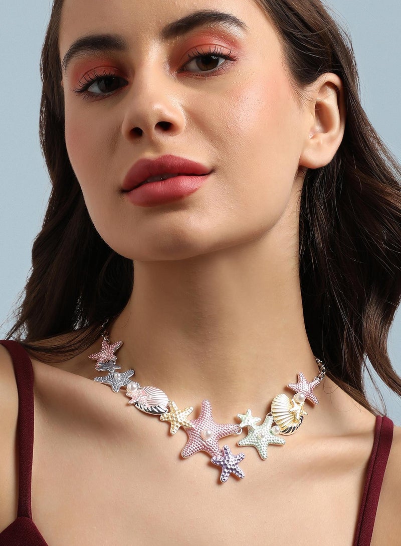 SOHI Metallic Starfish Artificial Necklace Jewellery - Image 2