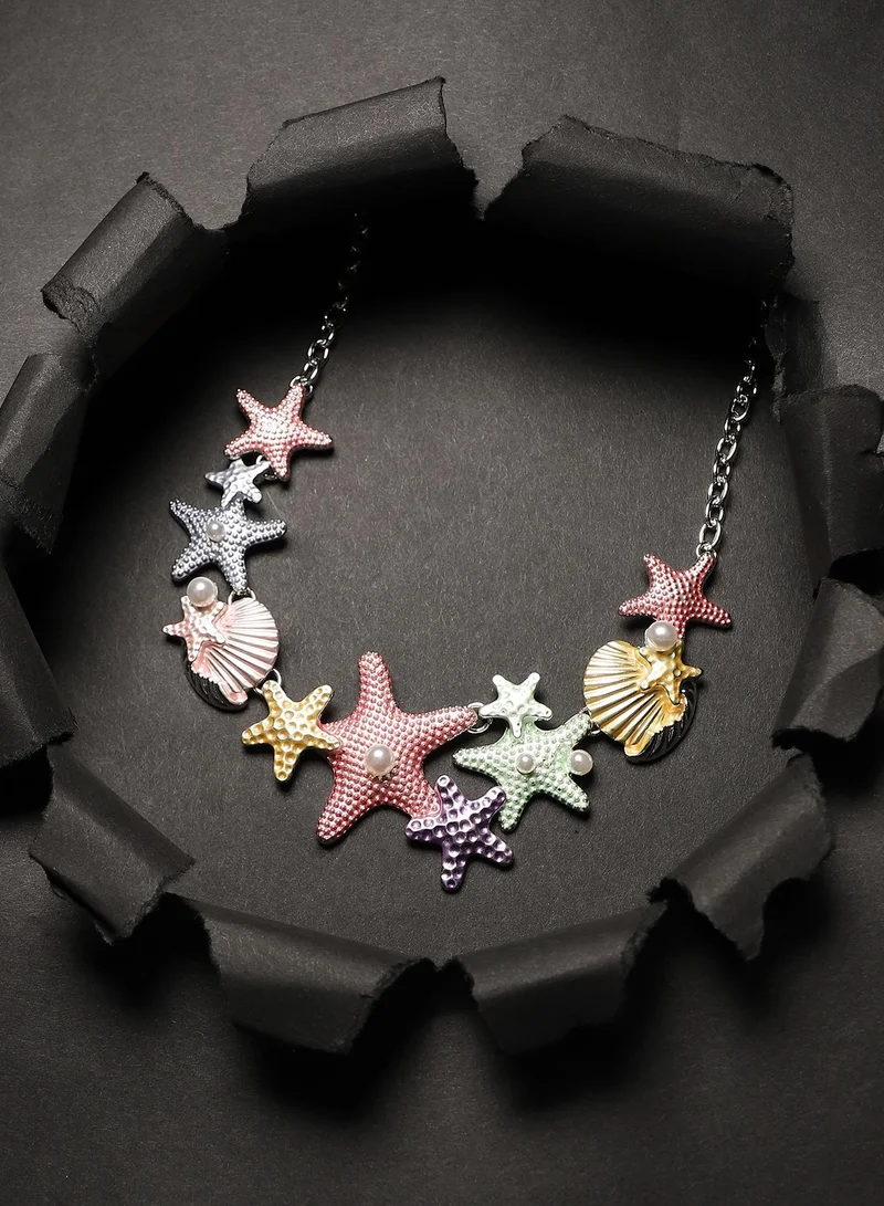 SOHI Metallic Starfish Artificial Necklace Jewellery