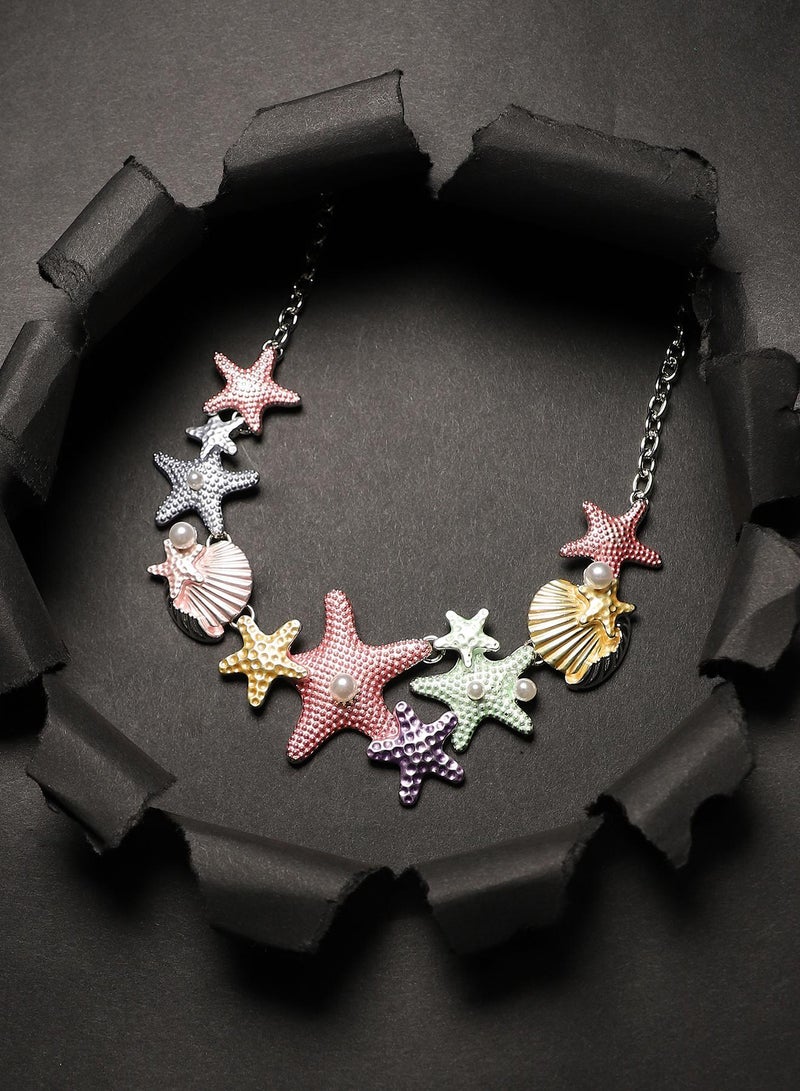 SOHI Metallic Starfish Artificial Necklace Jewellery - Image 1
