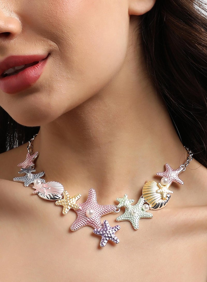 SOHI Metallic Starfish Artificial Necklace Jewellery - Image 3