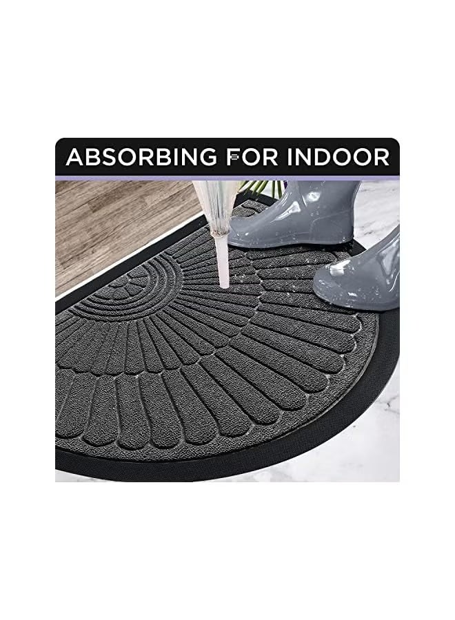 The Bros Half Round Door Mat, Non-Slip Welcome Entrance Way Rug, Durable Rubber Door Mats, Low-Profile Heavy Duty Doormat, Half Circle Rugs for Garage, Patio, High Traffic Areas - Image 4