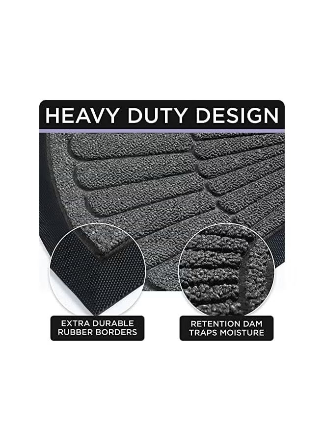 The Bros Half Round Door Mat, Non-Slip Welcome Entrance Way Rug, Durable Rubber Door Mats, Low-Profile Heavy Duty Doormat, Half Circle Rugs for Garage, Patio, High Traffic Areas - Image 3