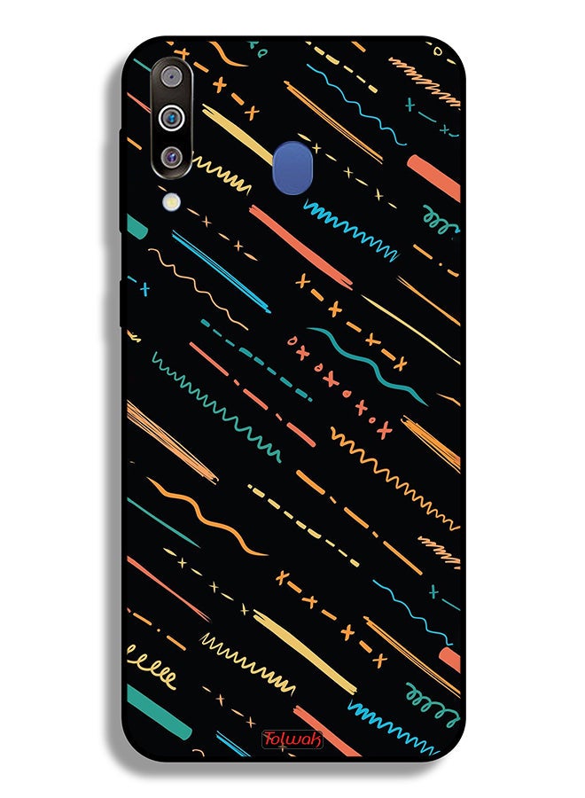 Tolwak Samsung Galaxy M30 Protective Case Cover X Lines Abstract Pattern - Image 2