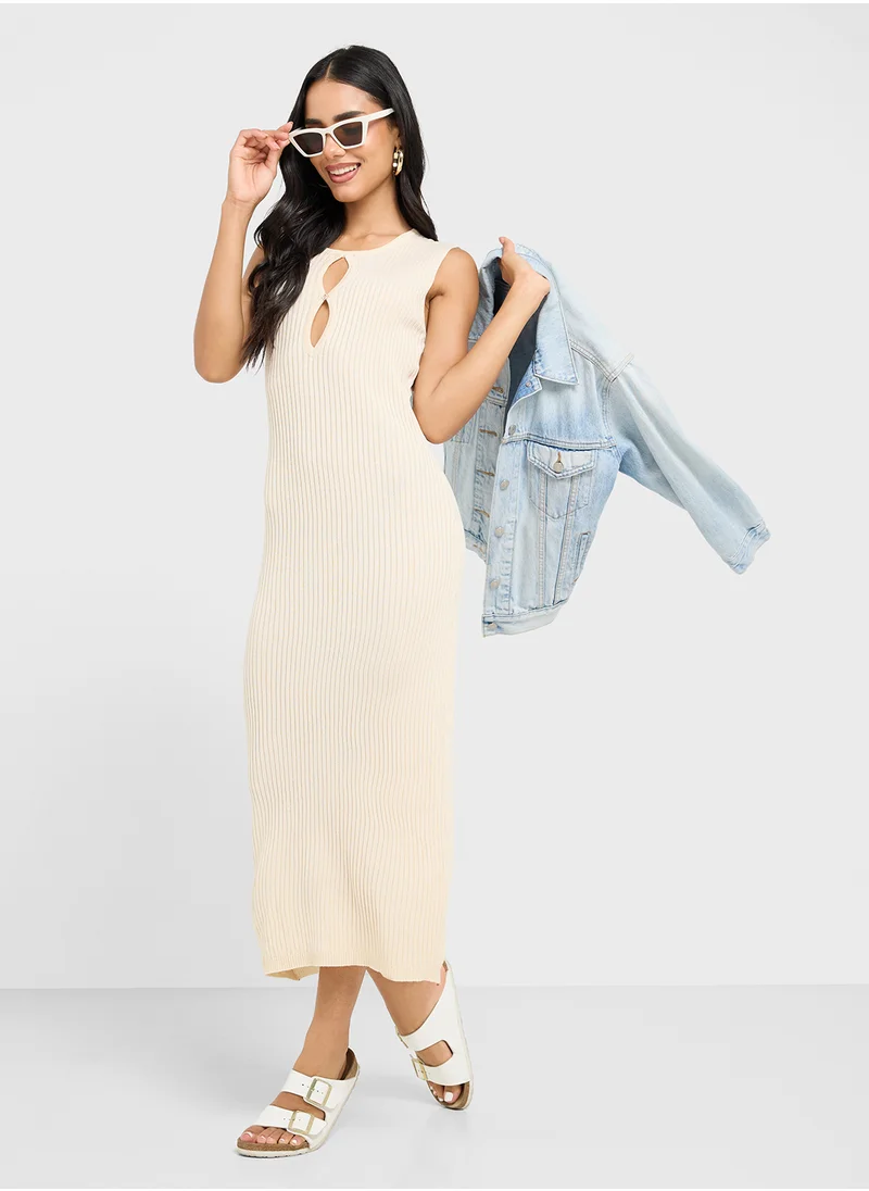 Ginger Cutout Detail Knitted Maxi Dress