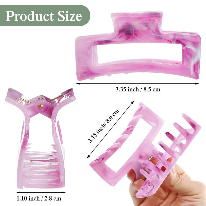 Cindeer 64 Pcs Medium Hair Claw Bulk Hair Clips Set Rectangle Claw Clips Matte Thin Clamps Accessories for Women Girls for Thick(3.35 Inch,Multicolor) - Image 3