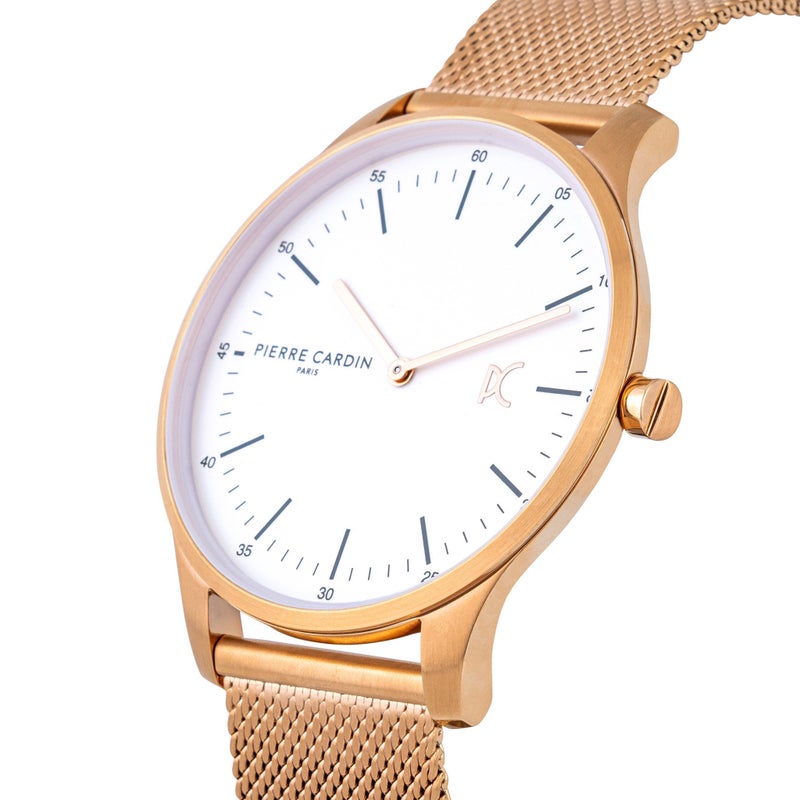 PIERRE CARDIN CBA.4013 ROSE GOLD LUXURY MEN'S WATCH - STYLISH SILVER DIAL & BAND - Image 2