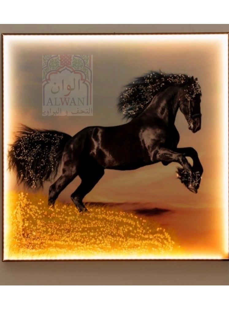 alwan antiques and frames LED Horse printe 80*80  - Image 1