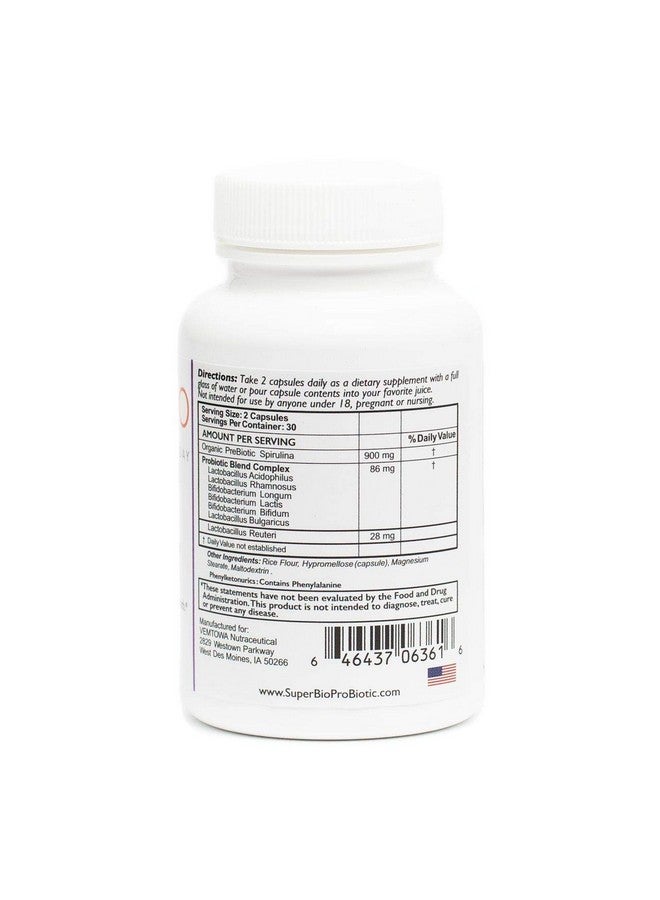 SuperBio Probiotic With The Spirulina Promotes 600% More Healthy Bacteria Growth. Treat Your Body To The Best Organic Probiotic With Prebiotic Spirulina For Women And Men - Image 3