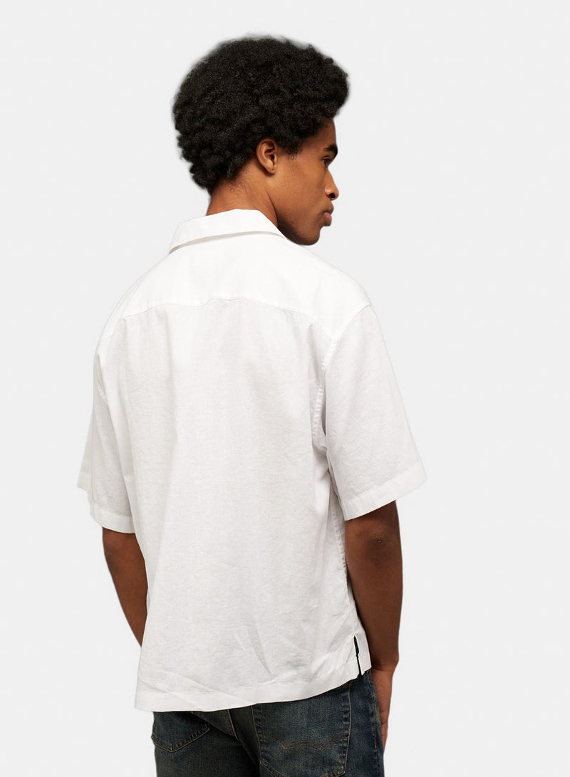 American Eagle AE Relaxed Fit Linen-Blend Camp Collar Shirt - Image 4