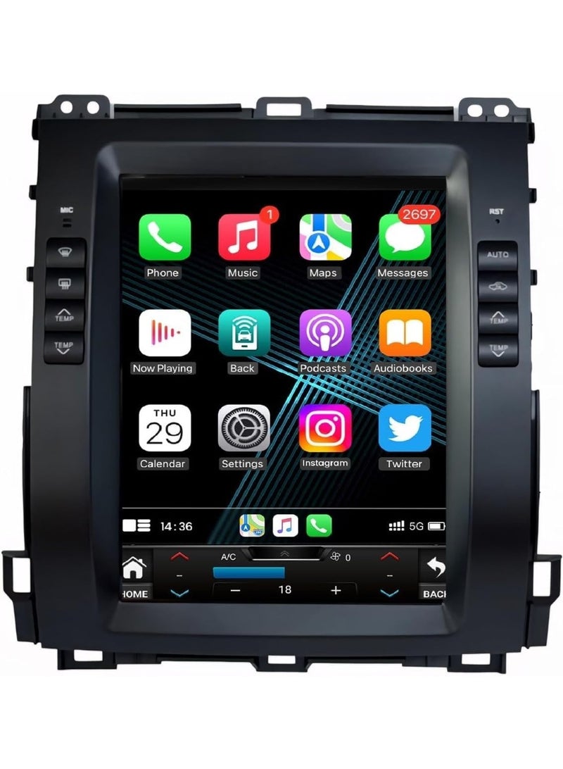 SHEZA STAR Android Car Stereo for Toyota Prado 2002-2009 2GB RAM 32GB ROM Support Carplay, M-Link Wi-Fi BT, Radio GPS, 11.4 Inch IPS Touch Screen with AHD Cam. Included - Image 1