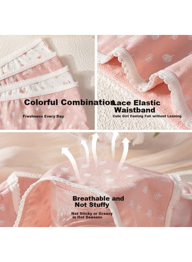 MIIOW Women's Cotton Antibacterial Fashion Printed Mid-rise Triangle Shorts Panties Girls Underwear - Image 2