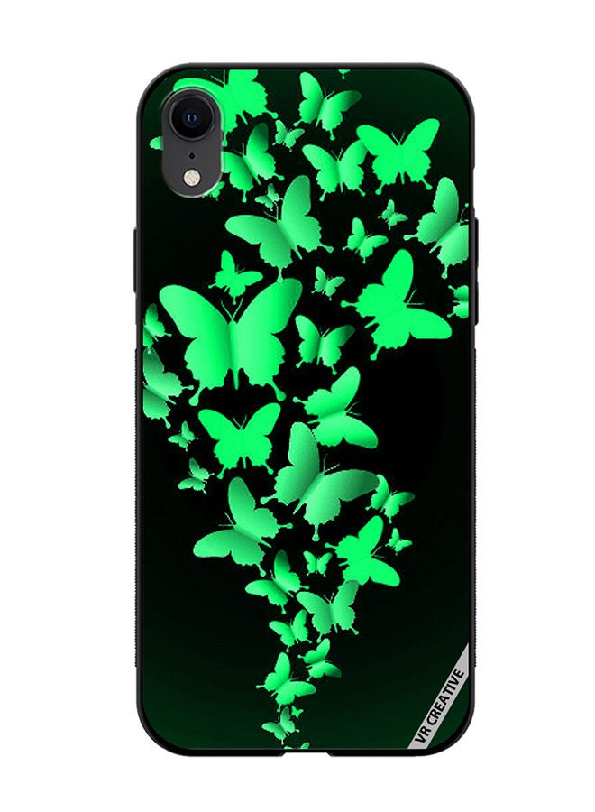 VR CREATIVE Protective Case Cover For Apple iPhone XR Green Butterflies Design Multicolour - Image 1