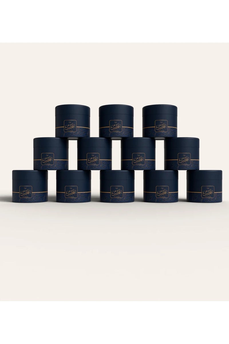 عود لافر توزيعات بخور المجلس 12 عبوة كل عبوة 10 جرام بخور فاكهي شرقي من عود لافر برائحة تدوم طويلاً وتصميم أنيق - Image 1