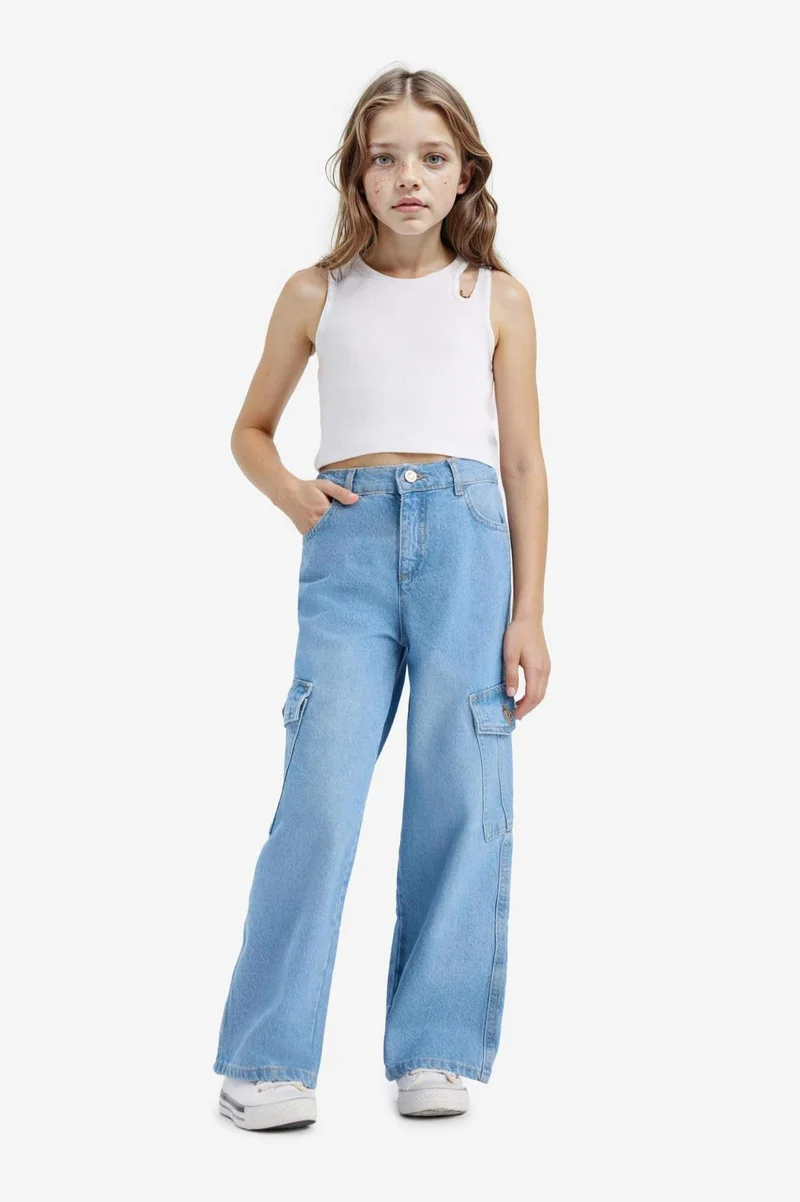 DeFacto Girl Cargo Wide Leg Jeans