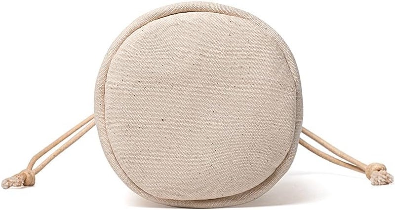 YONBEN Cosmetic Bag with Drawstring Closure, Canvas Multi-Functional Organizer for Makeup and Toiletries (Beige) - Image 5