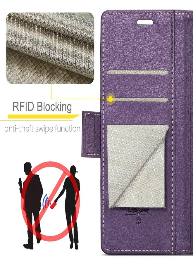 Rerzoiro for Samsung Galaxy Z Fold 7 Case, Premium PU Leather Wallet Case Flip Cover with [RFID Blocking][Card Holder][Stand Function] Shockproof Protective for Samsung Galaxy Z Fold 7, Purple - Image 2