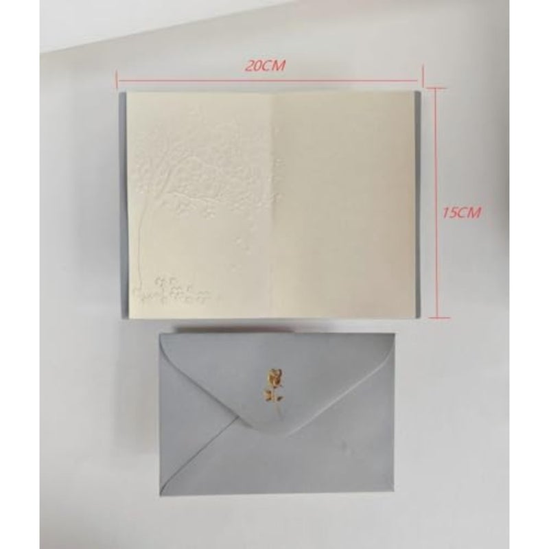 Luxury Grey and Gold Foil Greeting Card Set with Envelope, Stickers - Greeting Card - Postcard Perfect Gift for Middle East Celebrations, National Day - Image 5
