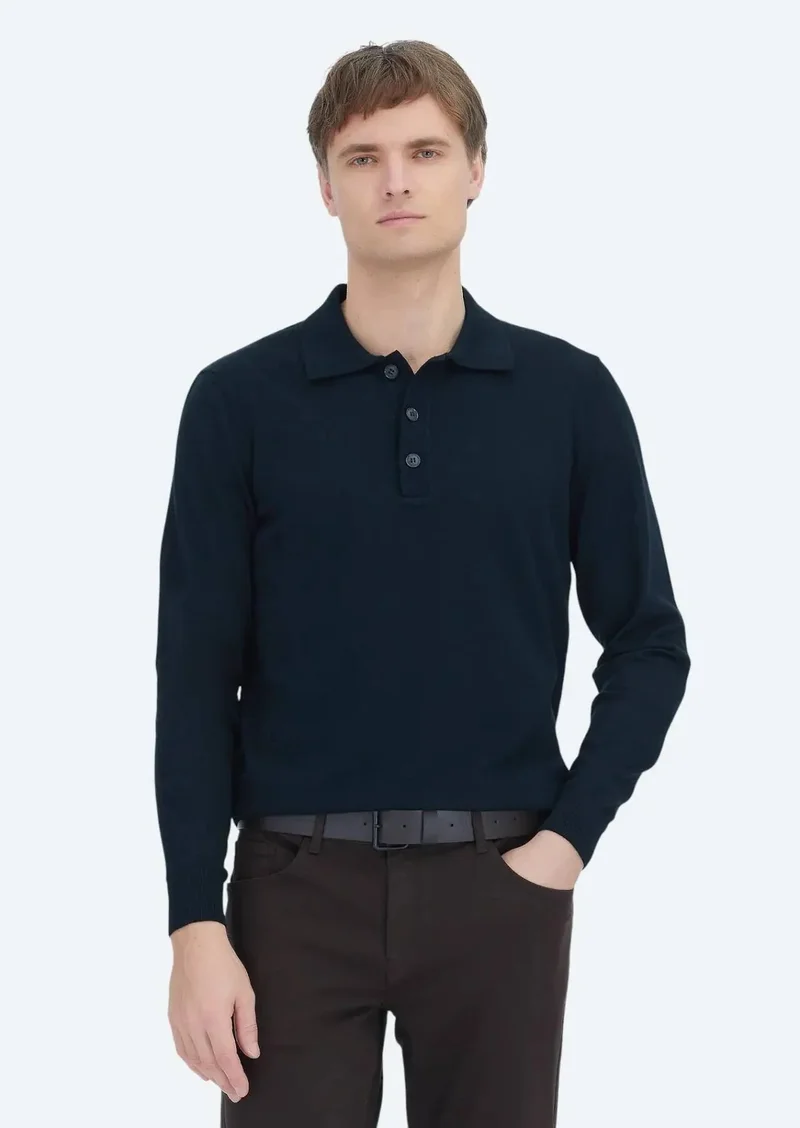 رامسي سويت شيرت أسود محبوك