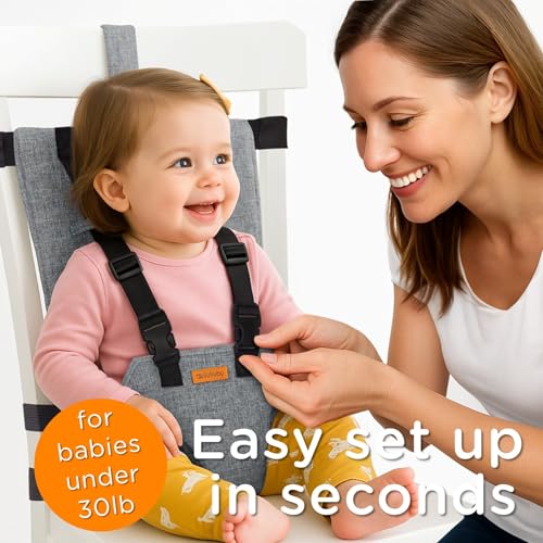 liuliuby On-The-Go Harness Seat - Padded Portable High Chair with Safety Harness, Travel Booster Seat for Babies and Toddlers - Compact and Washable - 2019 New Launch - Image 4