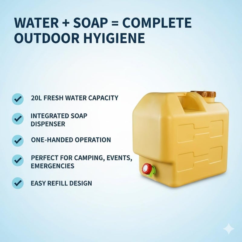 Biki Outdoor Camping Water Tank Bucket – Hard Plastic Portable Water Container with Handle, Durable & Leak-Proof for Travel, Hiking & Picnic | | (20_Liters) - Image 3