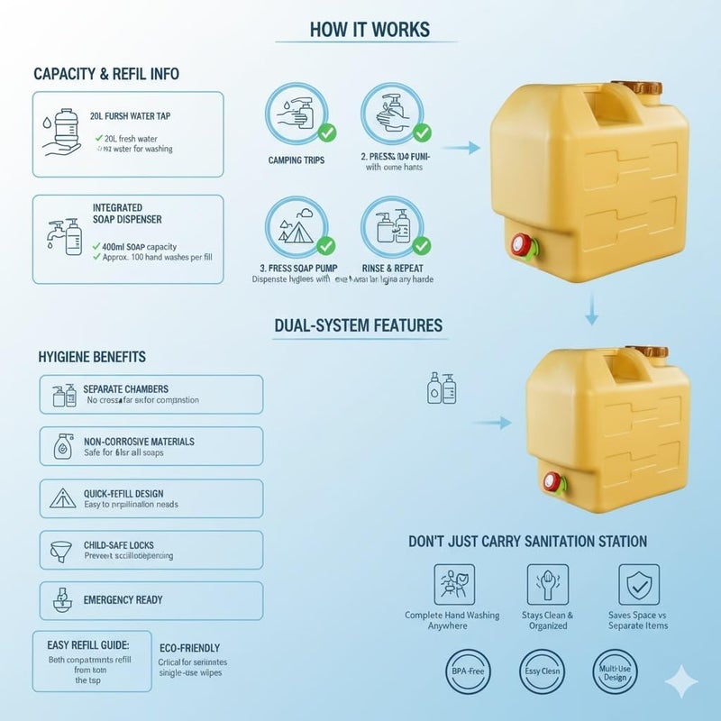 Biki Outdoor Camping Water Tank Bucket – Hard Plastic Portable Water Container with Handle, Durable & Leak-Proof for Travel, Hiking & Picnic | | (20_Liters) - Image 4