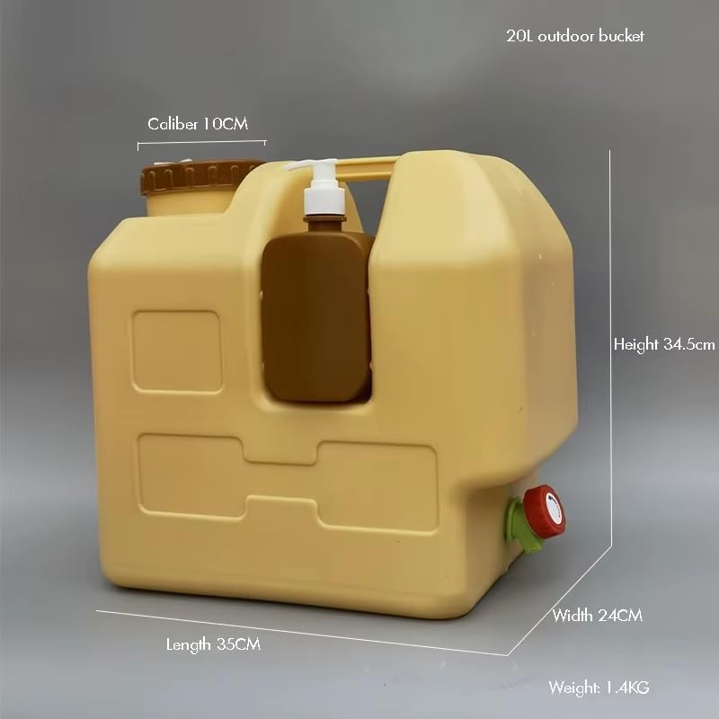 Biki Outdoor Camping Water Tank Bucket – Hard Plastic Portable Water Container with Handle, Durable & Leak-Proof for Travel, Hiking & Picnic | | (20_Liters) - Image 2