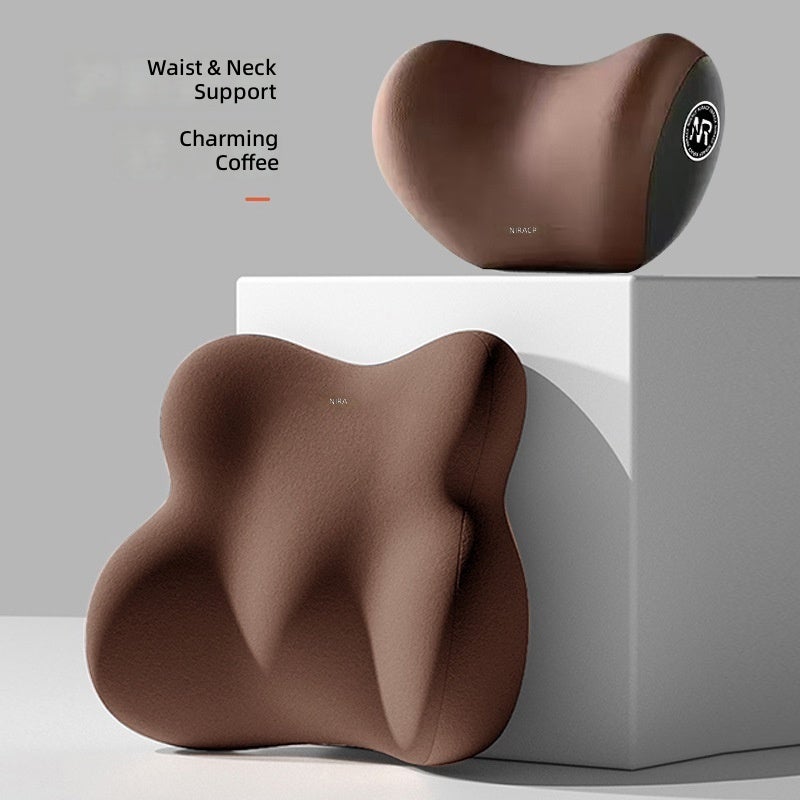 Charming Coffee Headrest + Lumbar Support (W  Comfort)