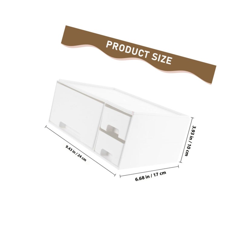 White Computer Monitor Riser Stand With Organizer Storage Rack For Office Desk Space Saving - Image 3