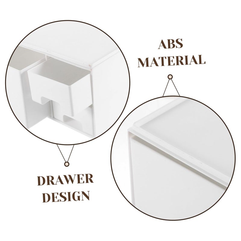 White Computer Monitor Riser Stand With Organizer Storage Rack For Office Desk Space Saving - Image 5