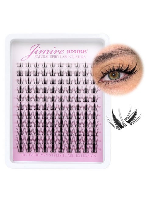 Fairy Lash Clusters Natural Look Manga Eyelash Clusters Wispy D Curl Cluster Eyelash Extensions 110 Pcs 8-16MM Wispy Individual Lashes Wet-Look Lash Extension with Invisible Lash Band