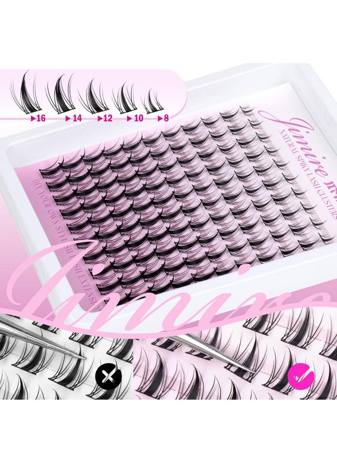 JIMIRE - Fairy Lash Clusters Natural Look Manga Eyelash Clusters Wispy D Curl Cluster Eyelash Extensions 110 Pcs 8-16MM Wispy Individual Lashes Wet-Look Lash Extension with Invisible Lash Band - Image 1