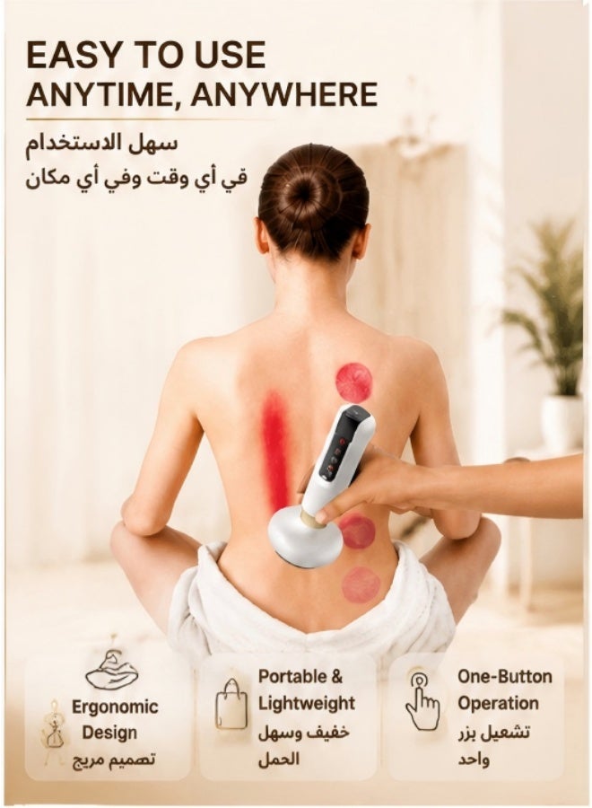 Deep Relief Smart Cupping Massager 12 Levels Suction Heat Therapy Electric Cupping Device for Muscle Pain Relief Back Neck Shoulder Portable Massager - Image 3