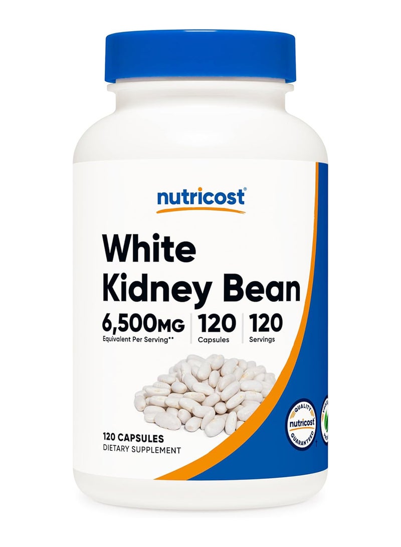 Nutricost White Kidney Beans Capsules 650 Mg 120 Capsules - Image 1