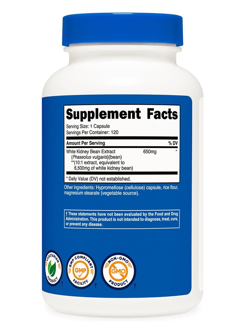 Nutricost White Kidney Beans Capsules 650 Mg 120 Capsules - Image 5
