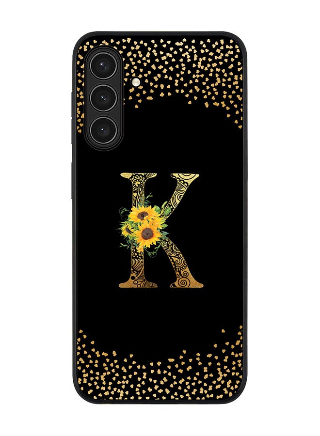 Stylizedd For Samsung Galaxy A17 / A17 4G Case,Slim fit Camera Protection, Shockproof Thin Phone cover  - Custom Floral Monogram - K ( Black )