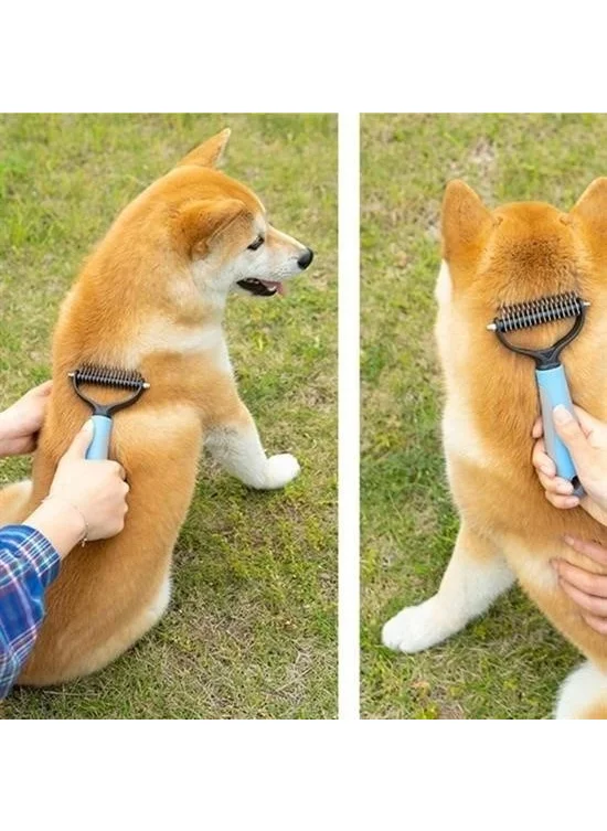 Lisinya Metal Cat Dog Grooming Torn Hair Lump Remover Comb With Plastic Handle