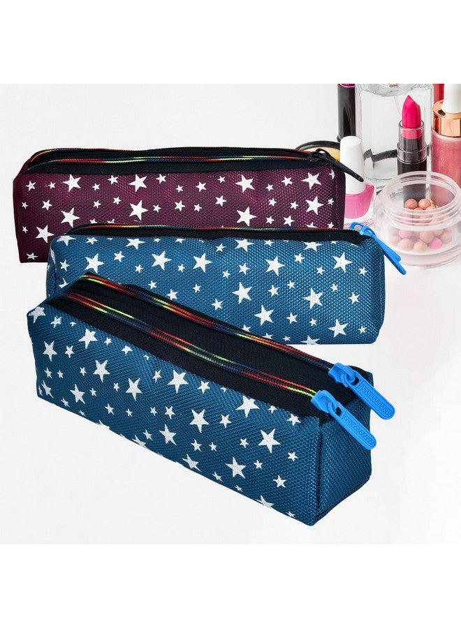 هارتس حقيبة مكياج|حقيبة مستحضرات التجميل من Rexine|حقيبة أدوات المجوهرات|حقيبة أدوات الزينة للفتيات|حقيبة مكياج للسفر للفتيات|حقيبة تخزين المكياج|حقيبة مكياج على شكل نجمة|عبوة مكونة من 3 قطع|متعددة - Image 1