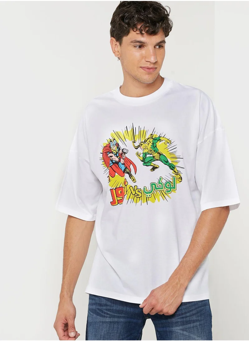 Urban Haul Marvel Oversized Crew Neck T-Shirt