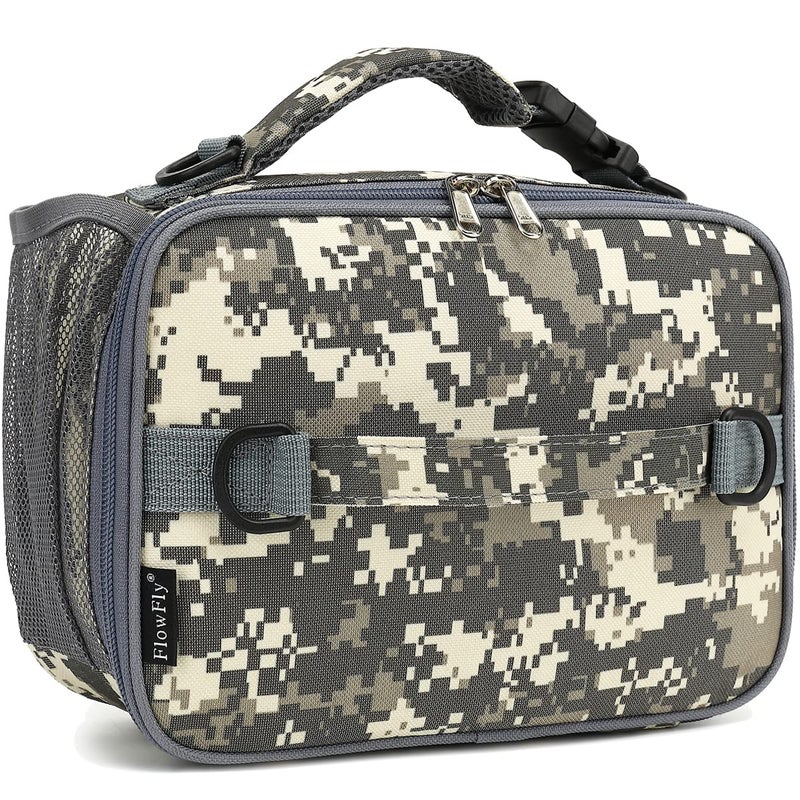 FlowFly Kids Lunch Bag Durable Insulated School Lunch Box with Shoulder Strap and Bottle Holder Waterresistant Thermal Small Lunch Cooler Tote for Teen Boys GirlsDigitalCamo - Image 2