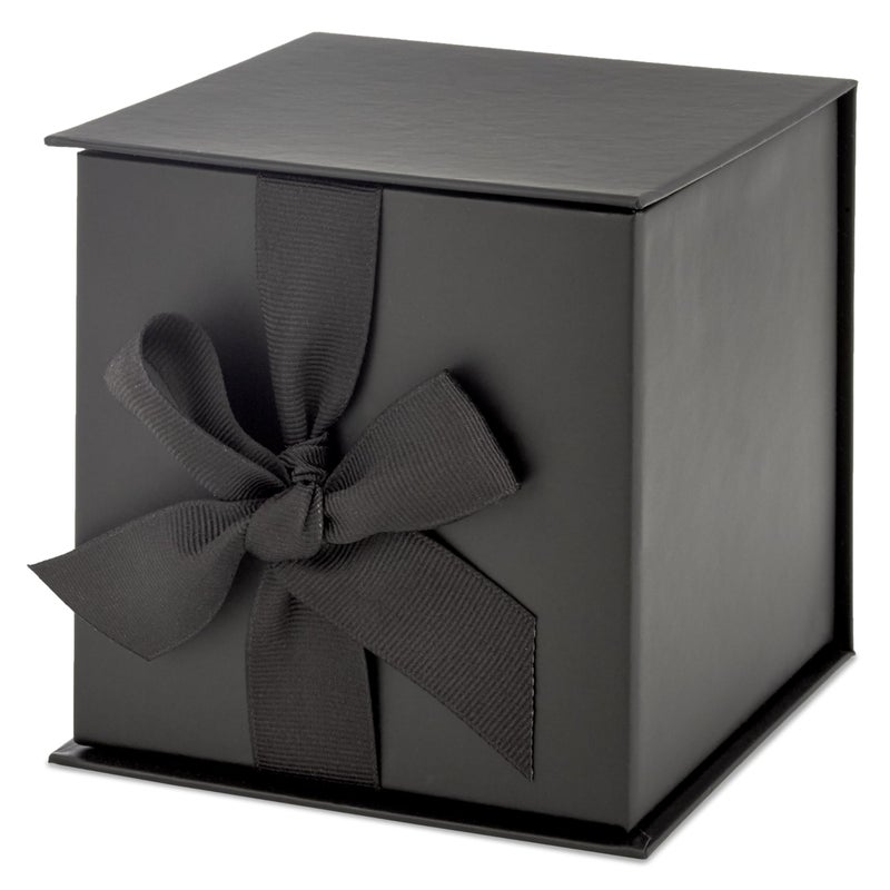 Hallmark Small Gift Box with Bow and Shredded Paper Fill (Black 4 inch Gift Box) for Weddings, Graduations, Birthdays, Father's Day, Groomsmen Gifts, All Occasion - Image 4
